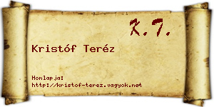 Kristóf Teréz névjegykártya